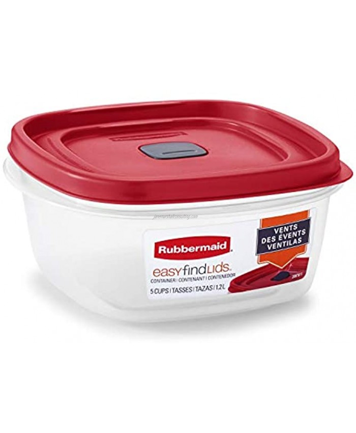 Rubbermaid Easy Find Lids 5-Cup Food Storage and Organization Container Racer Red