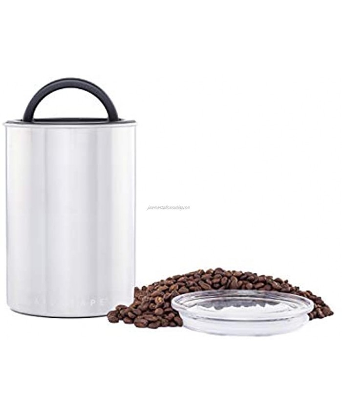Airscape Coffee and Food Storage Canister Patented Airtight Lid Preserve Food Freshness with Two Way Valve Stainless Steel Food Container Medium 7-Inch Can Brushed Steel