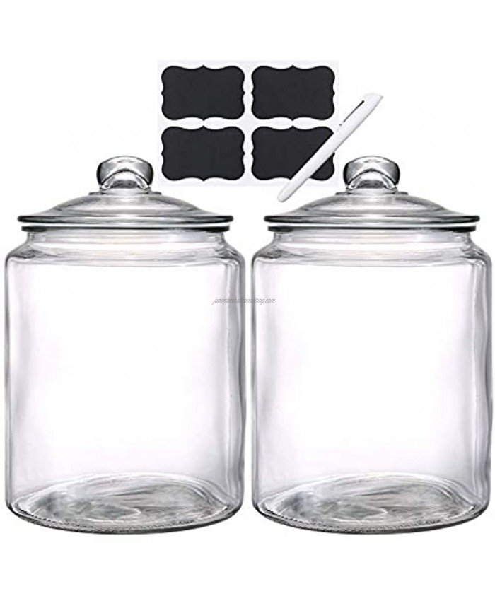 Glass Storage Jars with Lids Daitouge 1.5 Gallon Glass Jars Heavy Duty Glass Canister for Home & Kitchen Set of 2