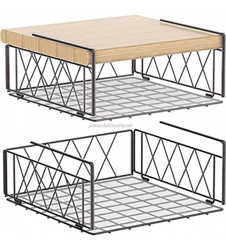 Auledio Under The Cabinet Shelf Rack Vertical Wire Rack for Hanging Storage Baskets with Liner,Bronze 2 Pack