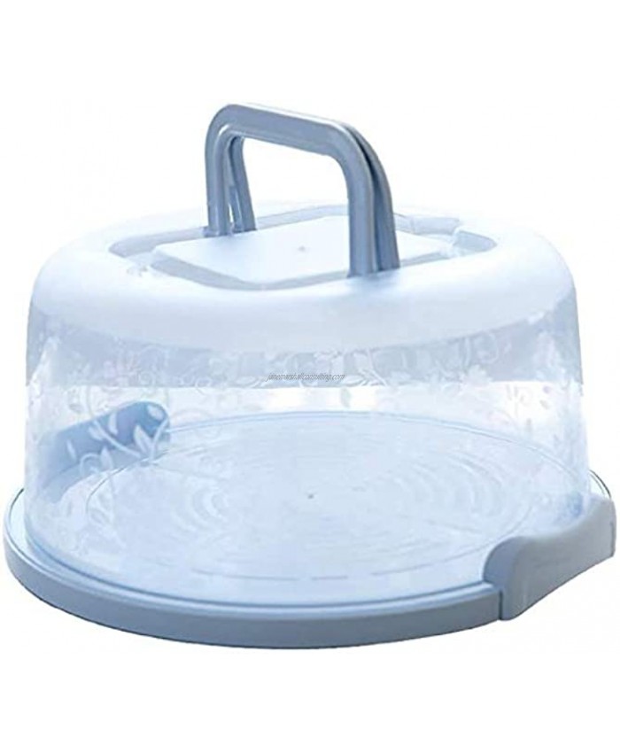 8 Inch Portable Round Cake Carrier with Handle Pie Saver Cupcake Container Translucent Dome Small for Transporting Cakes Cupcakes Cookies Pies or Other Desserts Blue
