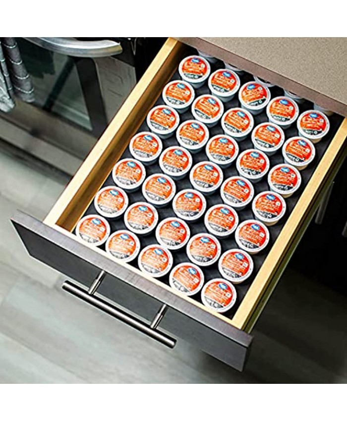 Coffee Pod Holder Compatible With Keurig KCup Pods K Cup Drawer Holder Organizer for Office and Kitchen K-Cup Storage 40 Capacity Keurig Pod Holder Made With High-Density Foam 17 X 11 X 1 Inches