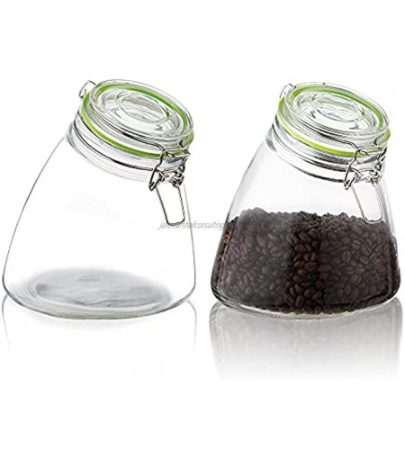 1 2 Gallon Glass Cookie Jars with Airtight Lids Half Gallon Wide Mouth Mason Jar Glass Food Storage Canisters for Cookie Candy Flour Coffee-2 Pack