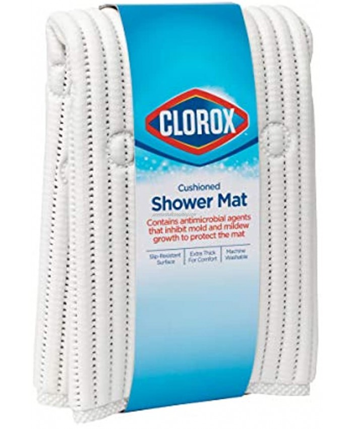 Duck Brand 285343 Clorox Cushioned Shower Mat 21 x 21 Inches White