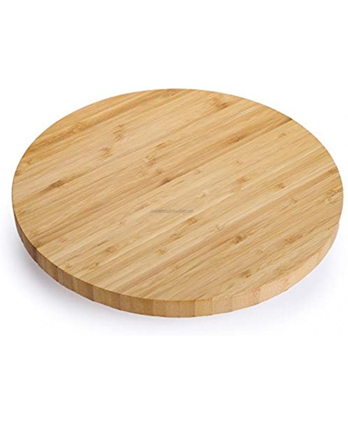 Fasmov 12 inches Diameter Bamboo Wooden Lazy Susan Turntable Spinning Kitchen Table Organizer 360 Degree Smooth Rotation Swivel for Cabinet or Countertop Organize