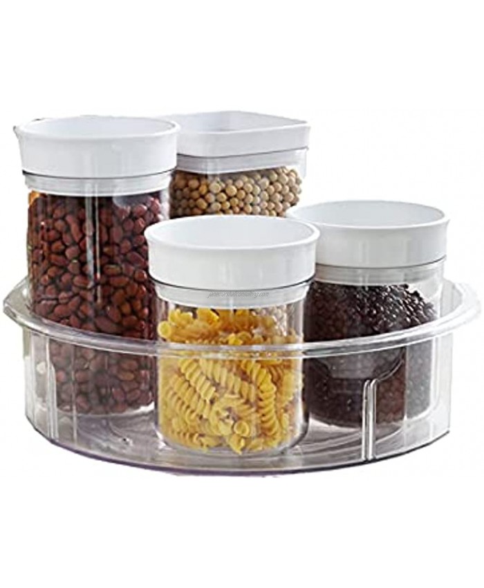 SupSalSun Lazy Susan Turntable Cabinet Organizer,12 IN Round Clear Spinning Organization & PET Plastic Storage Container for Kitchen,Pantry,Fridge,Countertop,Kitchen,Vanity,Countertop Makeup