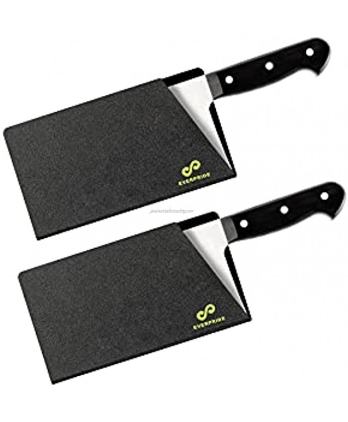 EVERPRIDE Butcher Chef Knife Edge Guards 2-Piece Set Wide Knives Blade Edge Protectors Meat Cleaver Knife Sheath Set BPA-Free Chef Knife Covers Fits Blades Up To 8” x 4” – Knives Not Included