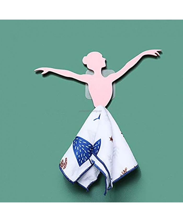 Faye Butler Design Decorative Wall Hooks –The Ballet Lady Kitchen Bathroom Decor Towel Holder Rack-Shaped as a Ballet Dancer-Gift for The Wall Art Dance Lover Pink
