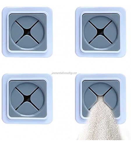 POVAST Dish Tower Holder Hooks Adhesive Wall Mount Hand Wash Towel Cloth Holder for Kitchen Refrigerator Cabinet Bathroom 4PCS