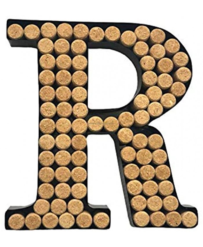 Decomil Wine Cork Holder A-Z Letter R | Decorative Wine Letters Cork Holder R | Wall Art Cork Holder Decor R