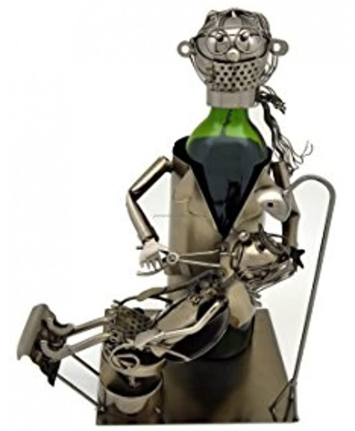 Wine Bodies Lady Dentist Metal Wine Bottle Holder Charcoal