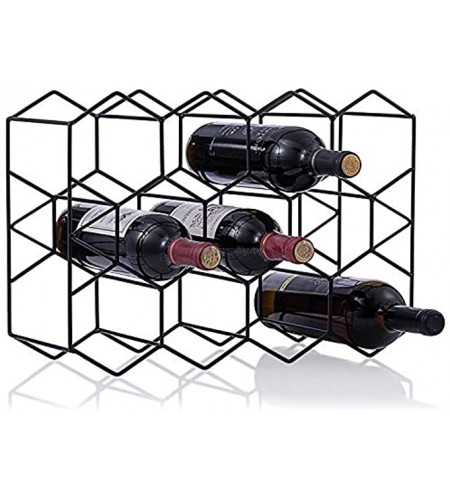 SparkWorks 11-Bottle Tabletop Freestanding Wine Rack Black