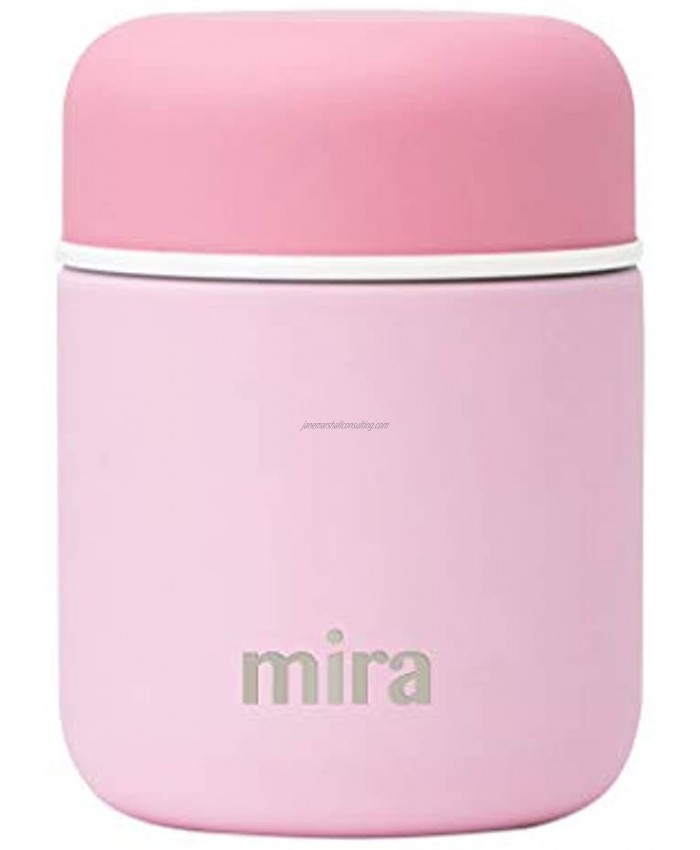 MIRA 9 oz Lunch Food Jar Vacuum Insulated Stainless Steel Lunch Thermos Pink