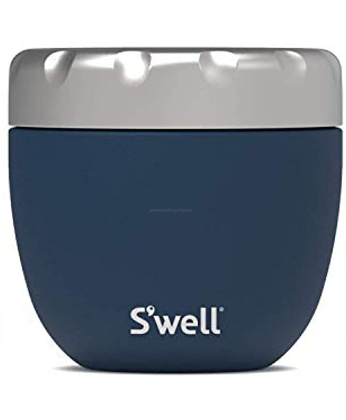 S'well Stainless Steel Food Bowls 21.5oz Azurite Eats Triple-Layered Vacuum-Insulated Containers Keeps Food Cold for 11 Hours and Hot for 7 Condensation-Free Leak-Free and Dishwasher-Safe